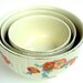 Vintage Hall's China Nesting Bowls. Set of Three in Orange Poppy Pattern from the Thirties, With gold trim SALE, was 65.00
