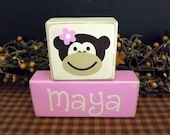 Custom Personalized Name primitive wood blocks
