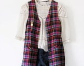 Hearts Plaid Vest Dress XS-S
