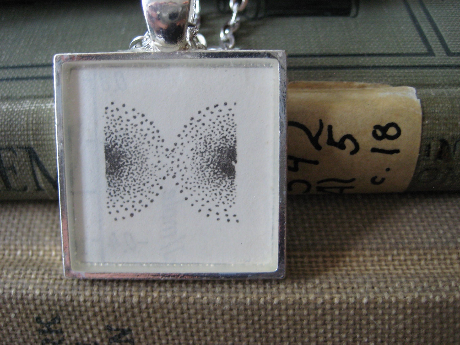 Electron Cloud Nonpolar Bond vintage image set in a sterling silver plated Pendant