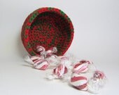 Yarn Bowl Fiber Basket Christmas Red Green Storage Pot Holiday Home Décor Small Things Container Desk Organizer Hostess Gift Ready to Ship