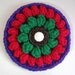 Circle Pin Crochet Jewelry Gemtones Brooch Fiber Medallion Amethyst Purple Ruby Red Emerald Green One of a Kind OOAK ON SALE