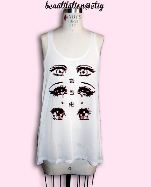 ANIME EYES Long semi-sheer tank