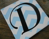 chevron initial square, 8x8 canvas, you choose initial