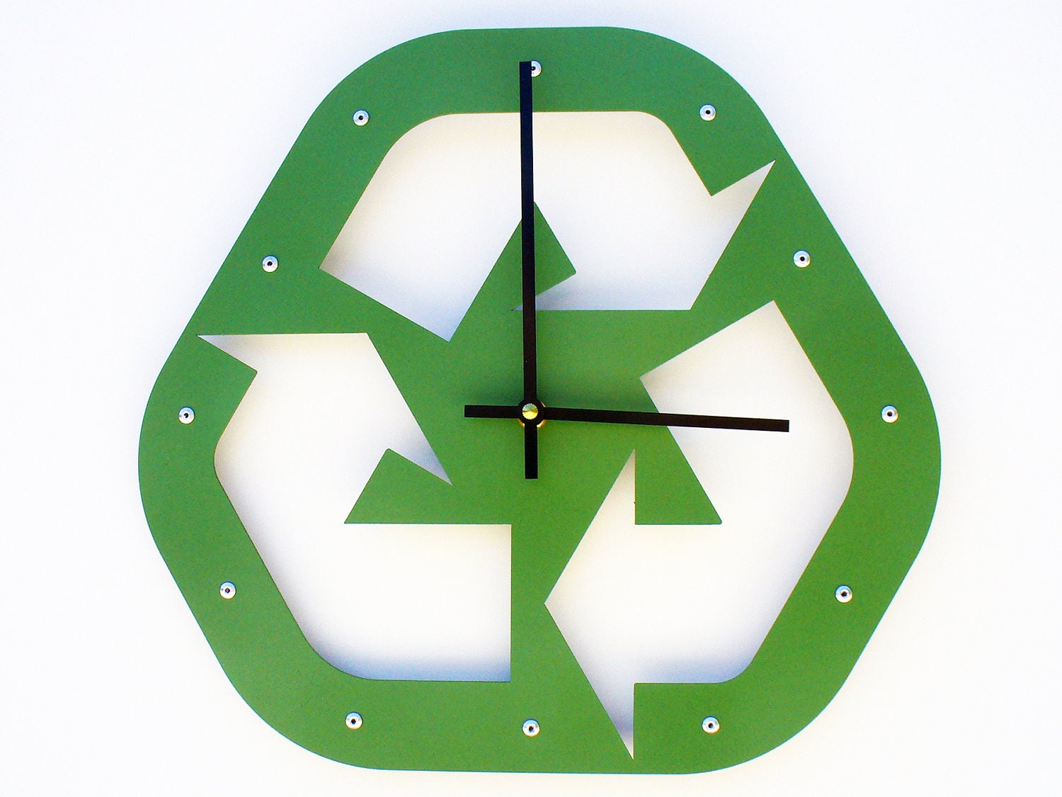 Recycle Wall Clock I (Green) Custom Colors Available