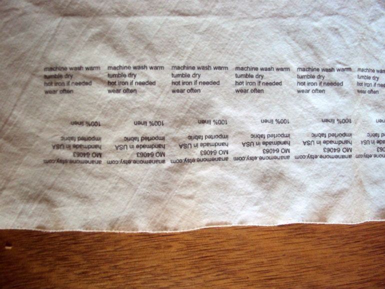 2 Sheets Handmade Fabric Labels (60 labels), custom clothing labels, fabric care labels, personalized sewing labels in organic cotton