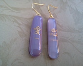 Fused Glass Earrings in Purple with 22 Karat Gold, SRAJD