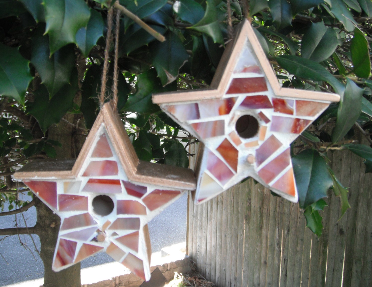 Birdhouse, Wooden Star - 2 included