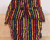 Fitted Large Cloth Diaper- 20 to 30 pounds- Black Stripes