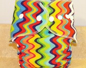 Fitted Large Cloth Diaper- 20 to 30 pounds- ZigZag