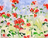abstract original oil painting impasto floral garden flower contemporary palatte knife canvas 18 x 24