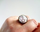 Personalized ring, map location, placenames, custom ring, bronze