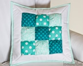 Sale--Puff Pillow in Turquoise-READY TO SHIP