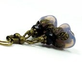 Vintage Style -Handmade Earrings -Lilac Czech Glass Tulips