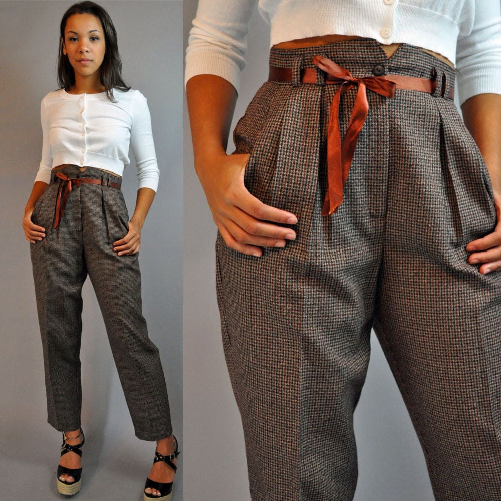 wool high waisted pants