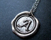 Wax Seal Necklace, Initial Necklace, Monogrammed, Personalized Jewelry, Silver Necklace, Bridesmaid Gift