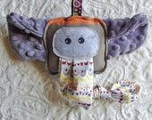 Elephant Plush - Mamami Girasol Wrap Scrap - Knotted Toy - Minky and Cotton - Attachable Toy