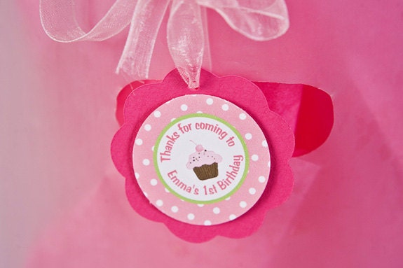 Cupcake Party Supplies - FAVOR TAGS - Happy Birthday Party Decorations - Sweet Treats Birthday