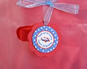 Airplane Theme Happy Birthday Party Favor Tags - Airplane Birthday Party Decorations in Red and Blue Il_170x135