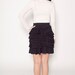 CLEARANCE - Modern Layered Cowgirl Western Country Skirt Ruffles Dark Brown Black Cotton - DAWN