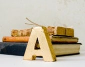 Rustic Gold Leaf Wood Letter A