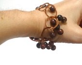 Burgandy Bracelet, Red Jasper, Merlot, Copper Chain, Funky Bracelet, Chunky Fall Fashion Under 20 - Midnight Maroon
