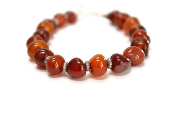 Orange Bracelet, Chunky Bracelet, Tangerine Spring Fall, Harvest Sunset Bracelet, Fashion, Under 20