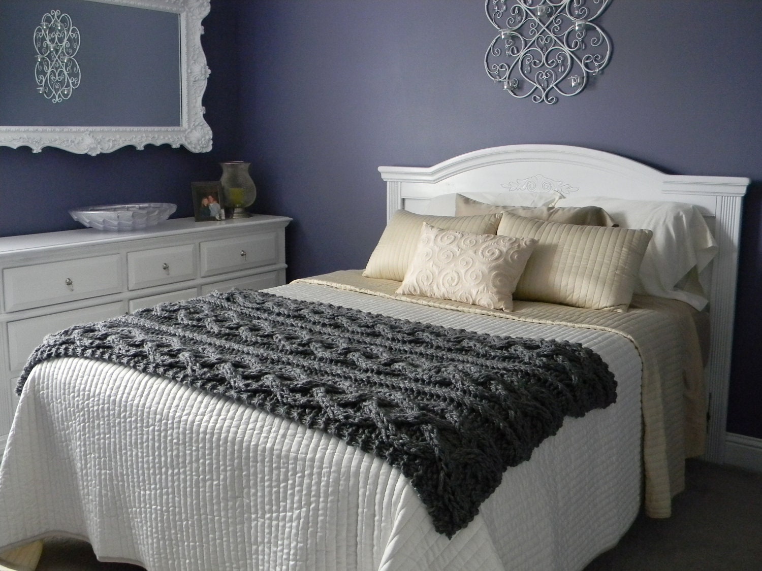 Big Chunky Cable Knit Blanket - Made to order - Ships out in 7 days
