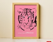 Eco Tiger Courage Matt A4 Original Art Print Free Worldwide shipping
