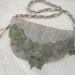 Silver Birch Leaves, Wet Felted, Hand Felted Shoulder bag in Silver Grey and softest Green with Appliqued Leaves.