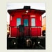 Train Photography - Crimson Red Caboose, Boys Room Decor - Red Caboose - Chicago photography, Wall Decor, Color photography