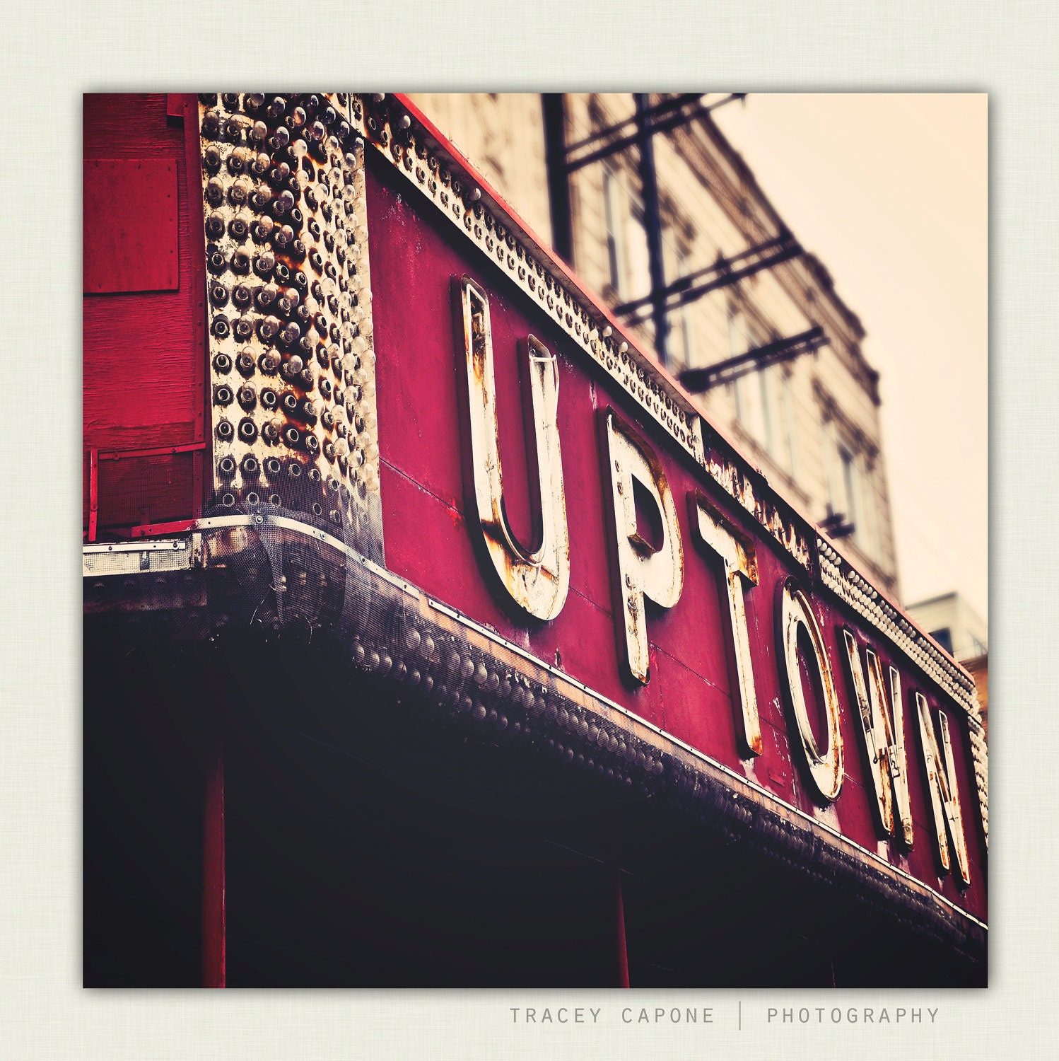 Chicago Photography - Wall Decor - The Uptown - vintage Chicago marquee,