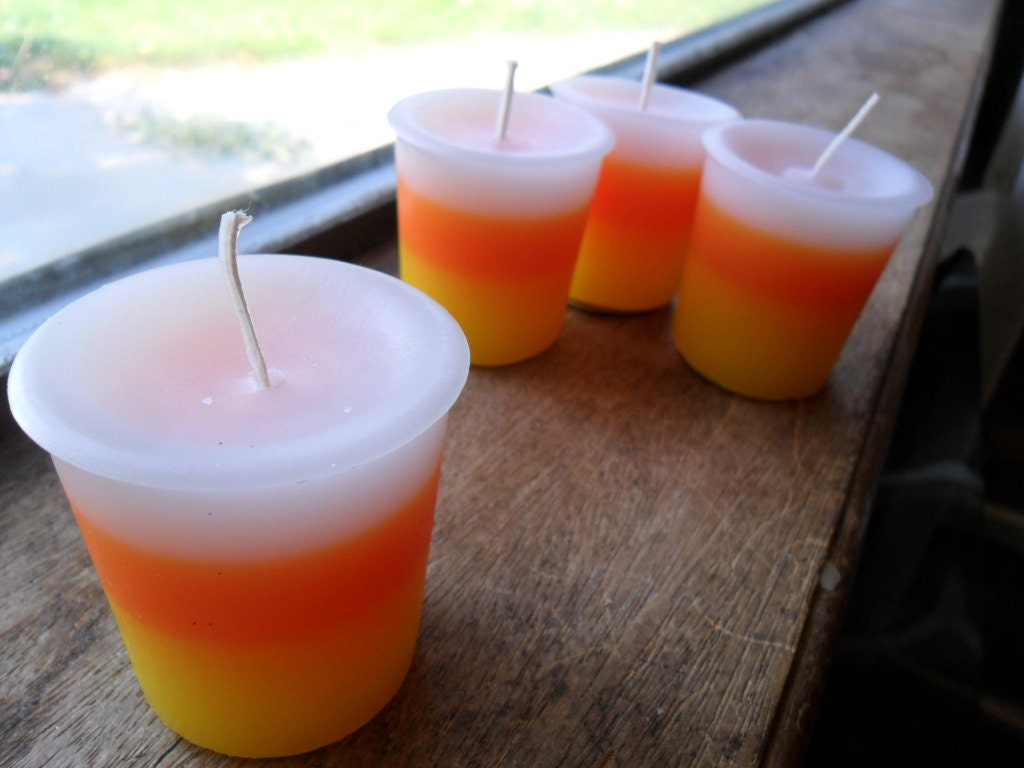 Candy corn scented, votive candle, scented candle (1)