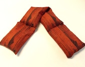 Neck, shoulders & wrist warmer hot pack filled with rice - red, barn wood fabric
