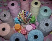 Baker's Twine In 9 Pretty Colors- 18 Yds(54 ft)  "Try Some" SALE  2 Yds(6 Ft) Colors(Red,Pink,Aqua,Yellow, Orange,Brown, Black, Navy, Green)
