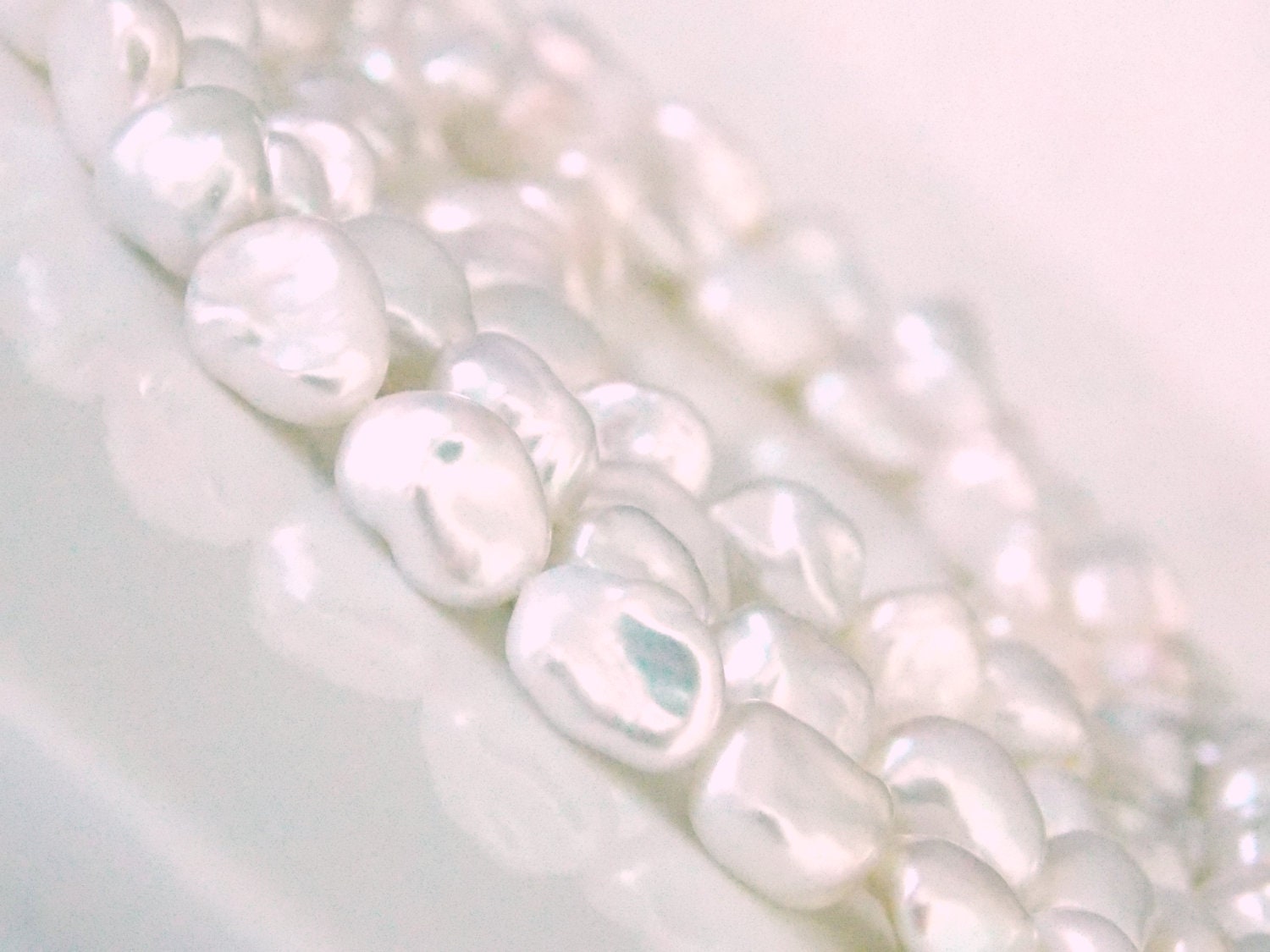 AAA White Keshi Freshwater Pearls- 7-9mm HALF Strand