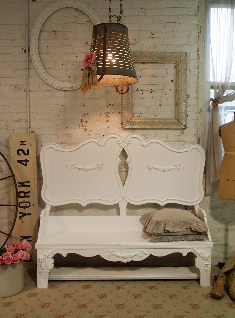 Painted Cottage Shabby Romantic Handmade Bench BCH03