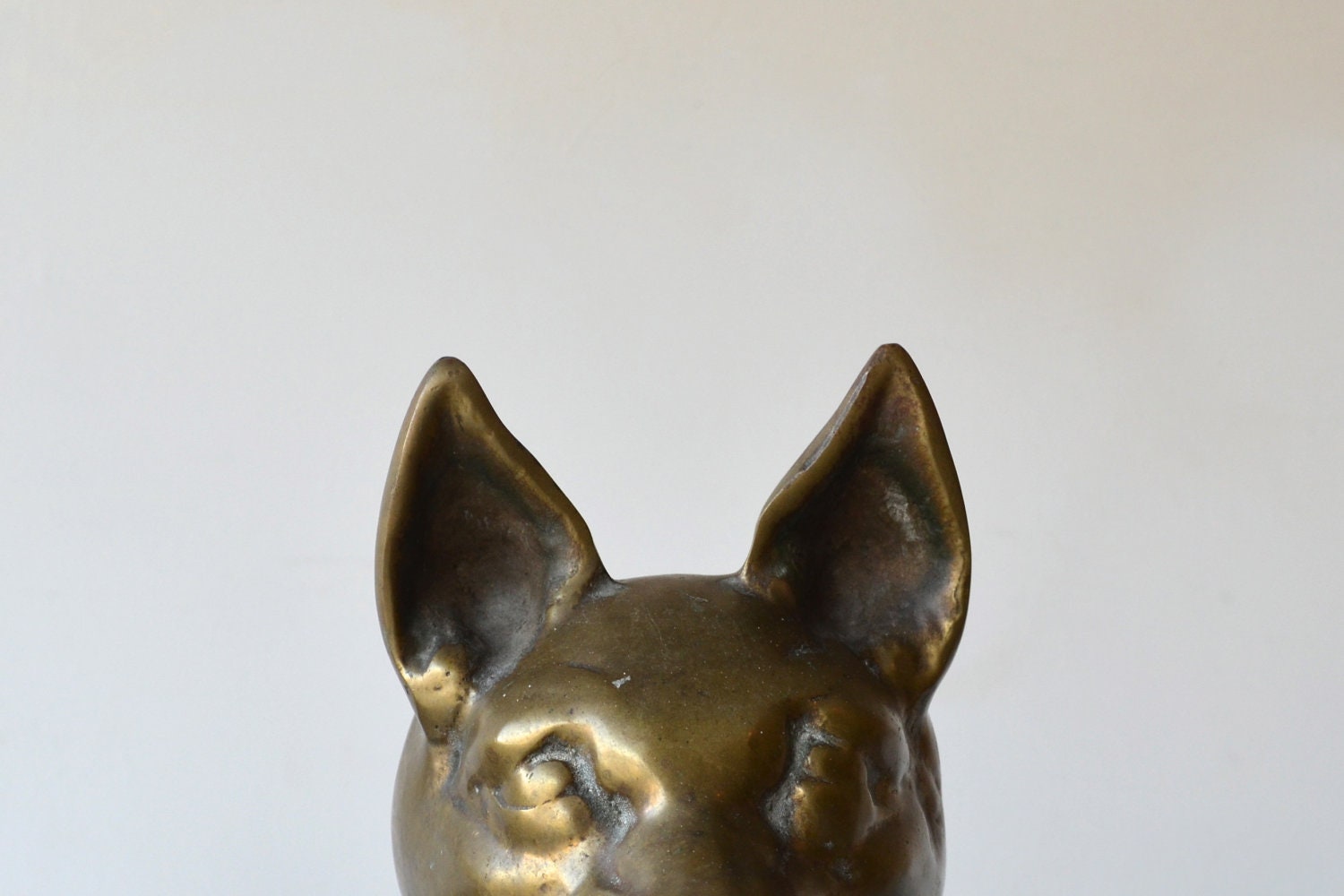 old brass fox andirons