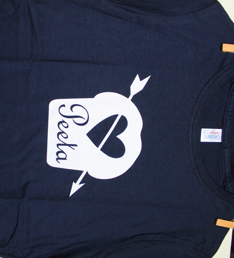 CLEARANCE Hunger Games inspired Peeta t-shirt in navy size Ladies XS