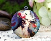 New Technology - 1pcs 33mm (PL-33-220) Handmade Antique Bronze Brass Photo Locket Pendant / Charm