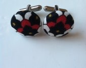 Black Red Gold Triangle Petal Cuff Links
