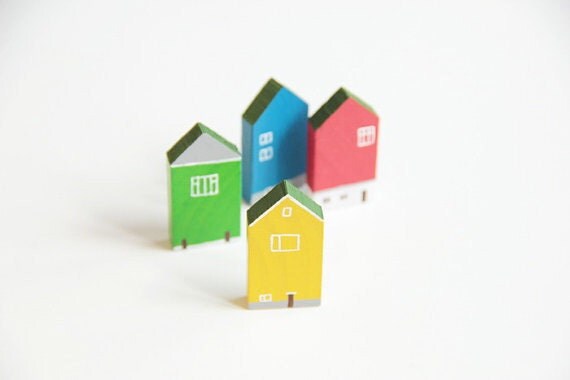 iceland, village, wooden house pin