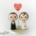 2.75 inches Big Customise Wedding Cake Topper with Heart Message