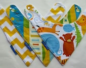 Baby Bib Gift Set - Baby Drool Bibs - Designer Bandana Bibs in Gender Neutral Prints