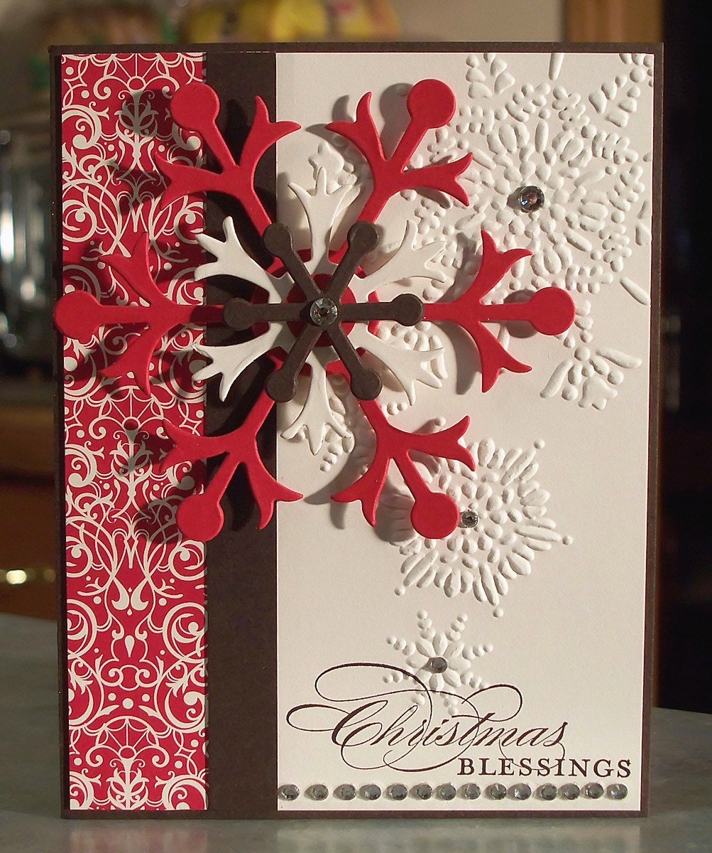 Jumbo Snow Flake Christmas Card - Stampin Up More Merry Messages