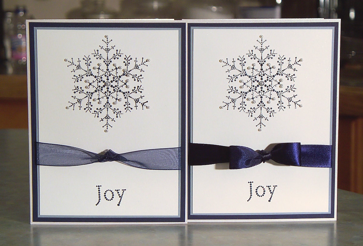 Embossed Handmade Christmas Card - Stampin Up THE SNOWFLAKE SPOT