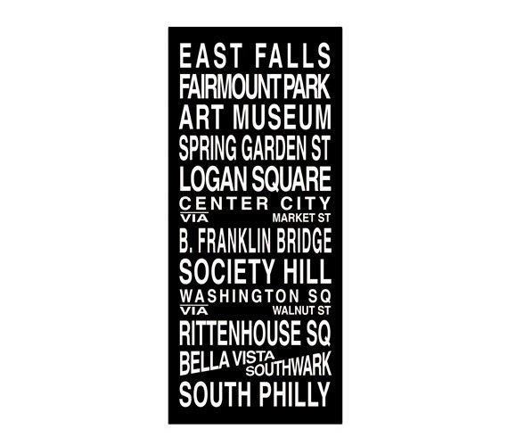 Philadelphia Destination Roll / Subway Scroll / Tram Banner / Bus Schedule 22in x  50in - Ready to Hang