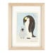 Penguins: Mother and Child 5 X 7 hand-pulled linocut block print