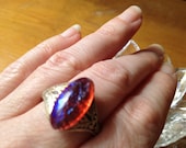 Dragon's Breath Ring Pendeloque ornate oxidized sterling silver finish SALE