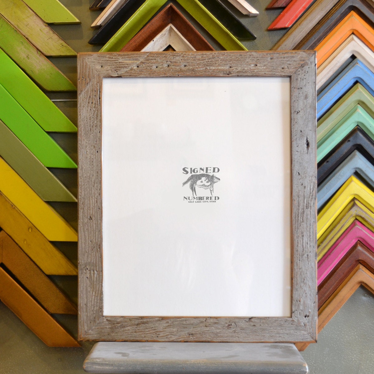 11x14 Picture Frame in 1.5-inch Wide Reclaimed Fir and Color OF YOUR CHOICE